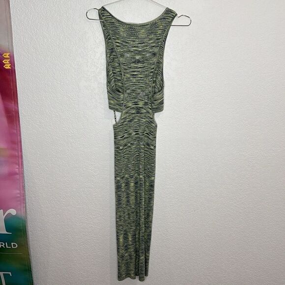 NWT Jonathan Simkhai Cut Out Detail MIDI Dress Large Green/Blue - Picture 7 of 16